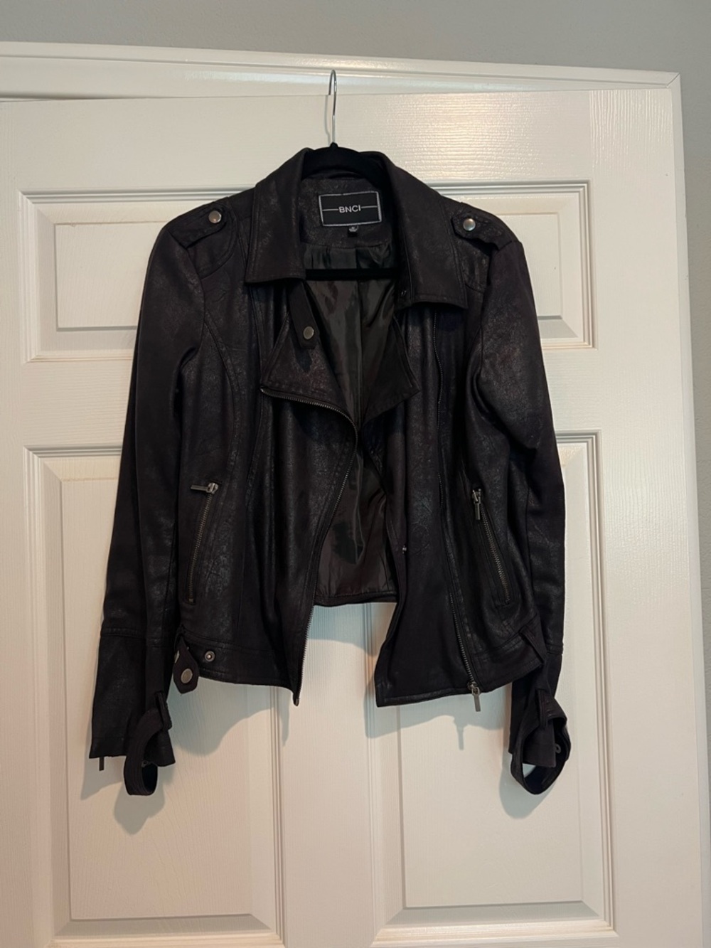 BNCI Women’s Black Leather Moto Jacket